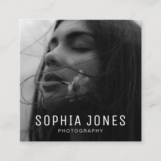 Moderne Minimal Simple Photo QR Code Professional Vierkante Visitekaartje (Voorkant)