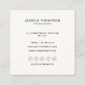 Moderne Minimal Simple Photo QR Code Professional Vierkante Visitekaartje (Achterkant)