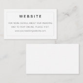 Moderne Minimal Simple Typography Wedding Website Informatiekaartje (Voorkant / Achterkant)
