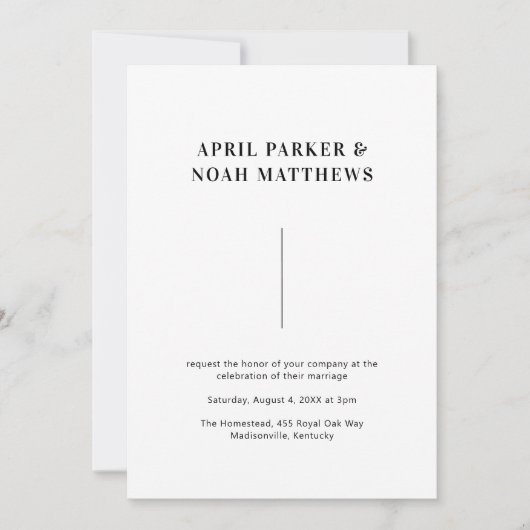 Moderne Minimal Simple Typography Zwart-wit Kaart (Voorkant)