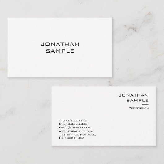 Moderne Minimal Sjabloon Elegant Professional Visitekaartje (Voorkant / Achterkant)