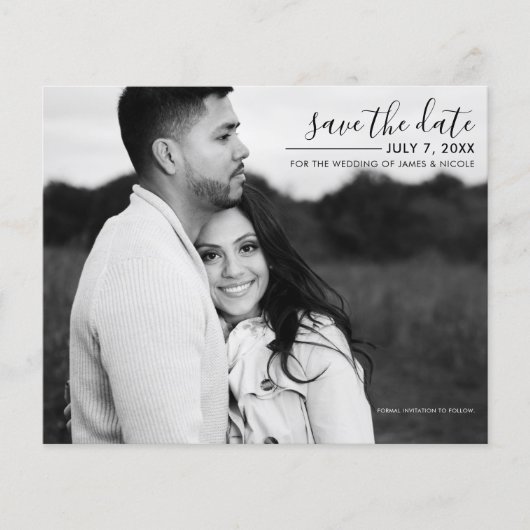 Moderne Minimal Sleek Afbeelding Foto Bewaar de da (Voorkant)