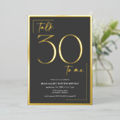 Moderne Minimal Talk 30 Verjaardag Folie Uitnodiging (Staand Voorkant)