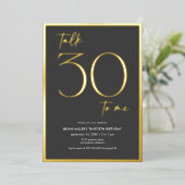 Moderne Minimal Talk 30 Verjaardag Folie Uitnodiging (Staand Voorkant)