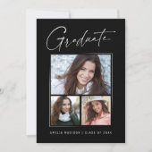 Moderne Minimal Unieke Inkt Script Afgestudeerde 3 Aankondiging (Voorkant)