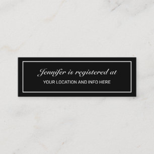 Moderne Minimal Vrijgezellenfeest Registry Enclosu Mini Visitekaartje