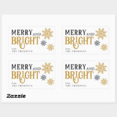 Moderne minimal Vrolijk en helder Kerstfeest Rechthoekige Sticker (Vel)