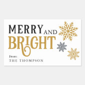 Moderne minimal Vrolijk en helder Kerstfeest Rechthoekige Sticker (Voorkant)