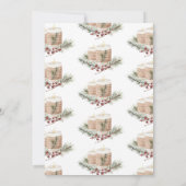 Moderne minimal Waterverf kerstkaarsen & dennen Kaart (Achterkant)