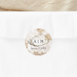 Moderne minimal Waterverf oester bruiloft Ronde Sticker