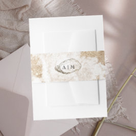 Moderne minimal Waterverf oester bruiloft Uitnodigingen Wikkel