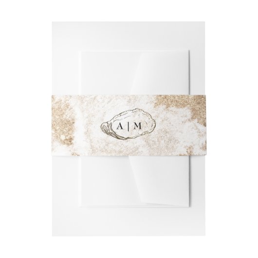 Moderne minimal Waterverf oester bruiloft Uitnodigingen Wikkel (Voorkant Voorbeeld)