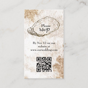 Moderne minimal Waterverf Oyster Beach RSVP Informatiekaartje