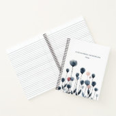 Moderne Minimal Waterverf Wildflowers Notitieboek (Binnen)