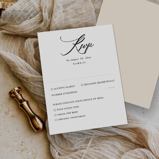 Moderne Minimal Wedding RSVP Kaart
