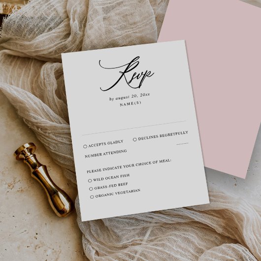 Moderne Minimal Wedding RSVP Kaart