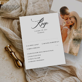 Moderne Minimal Wedding RSVP Kaart