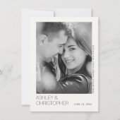 Moderne Minimal Wedding Save-the-Date BW-fotokaart Save The Date (Voorkant)