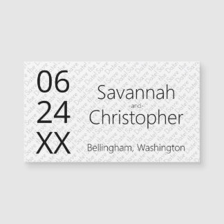Moderne Minimal Wedding Save the Date Magnet Kaart
