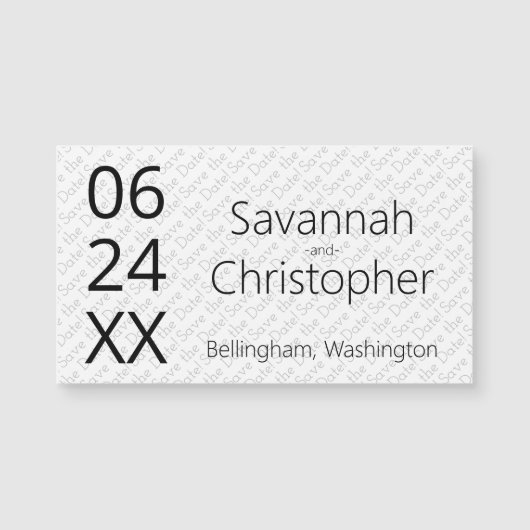 Moderne Minimal Wedding Save the Date Magnet Kaart (Voorkant)