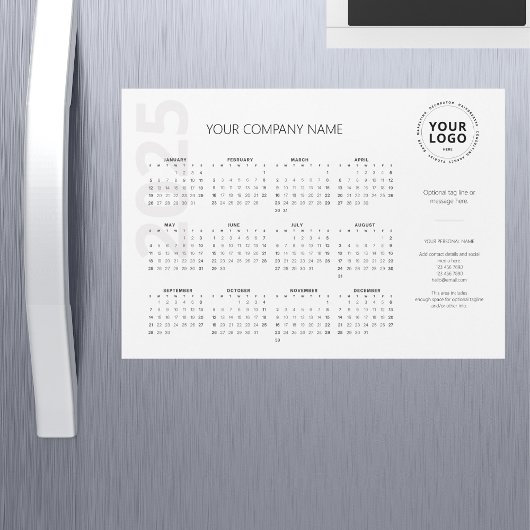 Moderne Minimal White Business Kalender 2025