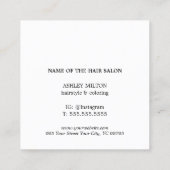 Moderne Minimal White Rose Red Bold Hair Salon Vierkante Visitekaartje (Achterkant)