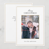 Moderne Minimal Winter Foto Kerstkaart (Voorkant / Achterkant)