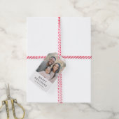 Moderne minimal witte Prettige Feestdagen Cadeaulabel (Met Touw)