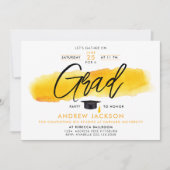 Moderne Minimal Yellow Black Afstudeerder Party Wa Kaart (Voorkant)