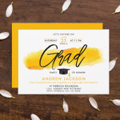 Moderne Minimal Yellow Black Afstudeerder Party Wa Kaart