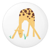 Moderne Minimal Yellow Giraffe keramische trekknop Keramische Knop (Voorkant)