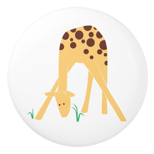 Moderne Minimal Yellow Giraffe keramische trekknop Keramische Knop (Voorkant)