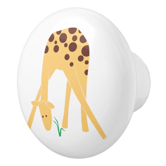 Moderne Minimal Yellow Giraffe keramische trekknop Keramische Knop (Rechts)