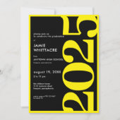 Moderne Minimal Yellow Typography Graduation Party Kaart (Voorkant)