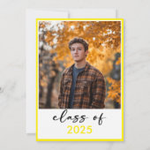 Moderne Minimal Yellow Typography Graduation Party Kaart (Achterkant)