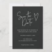 Moderne Minimal Zwart Wit Foto Bewaar de Datum Save The Date (Voorkant)