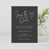 Moderne Minimal Zwart Wit Foto Bewaar de Datum Save The Date (Staand voorkant)