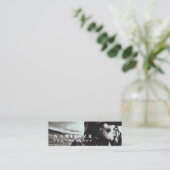Moderne minimal zwart-wit fotografie vierkant mini visitekaartje (Staand voorkant)
