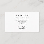 Moderne minimal zwart-wit fotografie vierkant visitekaartje (Achterkant)