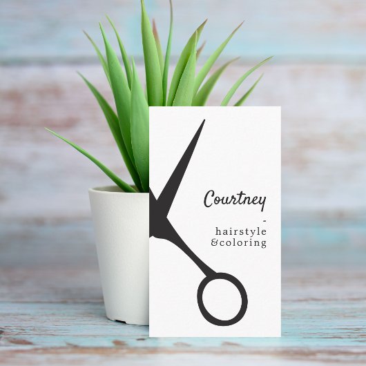 Moderne Minimal Zwart Wit Haar Stylist Visitekaartje