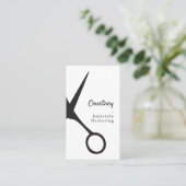 Moderne Minimal Zwart Wit Haar Stylist Visitekaartje (Staand voorkant)
