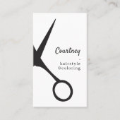 Moderne Minimal Zwart Wit Haar Stylist Visitekaartje (Voorkant)