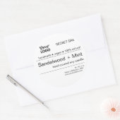 Moderne minimal zwart-wit Logo kaarsenverpakking Ronde Sticker (Envelop)