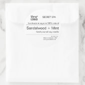 Moderne minimal zwart-wit Logo kaarsenverpakking Ronde Sticker (Tas)