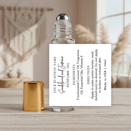 Moderne Minimale 10ml Parfum Roller Flesetiketten Sticker