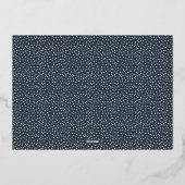 Moderne, minimale 1 foto blauw script kerst folie feestdagenkaart (Achterkant)