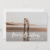 Moderne, minimale 1 foto-groene Kerstmis Feestdagenkaart (Voorkant)