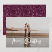 Moderne, minimale 1 foto-groene Kerstmis Feestdagenkaart (Voorkant / Achterkant)