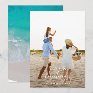 Moderne, minimale 1 foto-kerstele feestdagenkaart