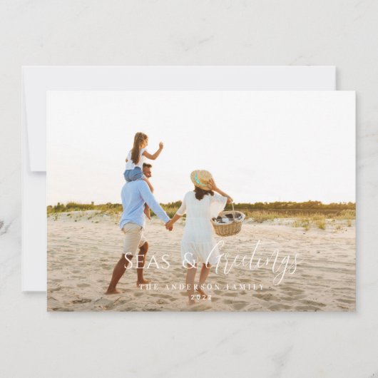 Moderne minimale 1 foto kerstfeestdag Kaart (Voorkant)